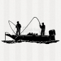 Preview: Motivstempel - Angler im Boot