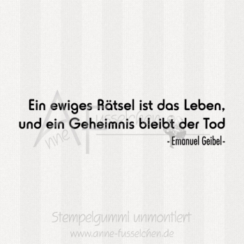 Textstempel - Ein ewiges Rätsel ist ...