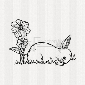 Motivstempel - Hase mit Blume (gr)