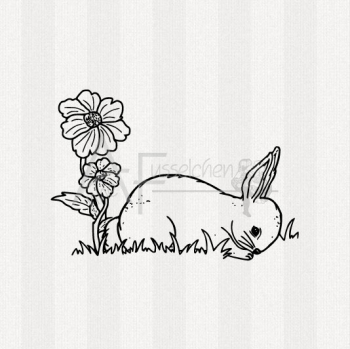 Motivstempel - Hase mit Blume (kl)