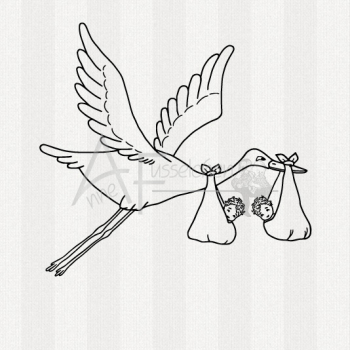 Motivstempel - Zwillingsstorch