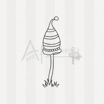 Motivstempel - Drolliger Pilz 01 mit Gras