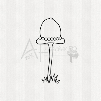 Motivstempel - Drolliger Pilz 05 mit Gras
