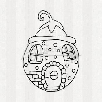 Motivstempel - Drolliges Haus 01