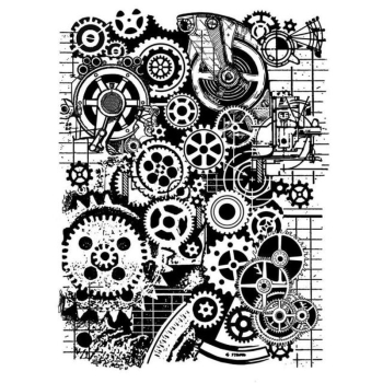 Stamperia Rubberstamp - Mixed Media Gears | anne-fusselchen.de
