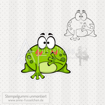 Motivstempel - Verlegener Frosch