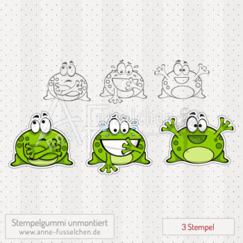 Motivstempel - Minifrösche im Set 01