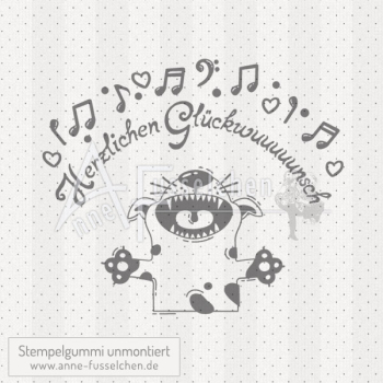 Motivstempel - Singender Hund m. Text