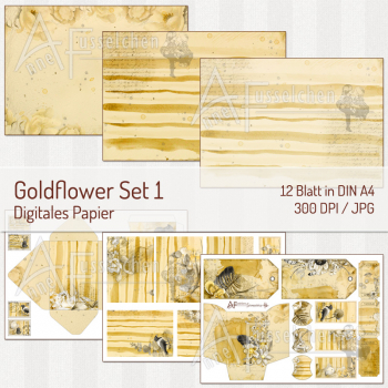 Goldflower Set 1 | Hintergrundpapiere & Ephemera