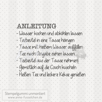 Textstempel - Anleitung (für Teebeutelbuch)