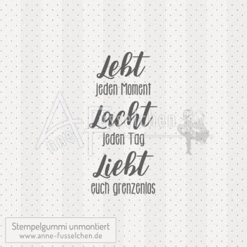 Textstempel - Lebt jeden Moment ...