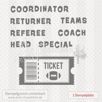 Textstempel - American Football Ticket