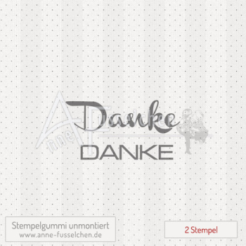 Textstempel - 2x Danke