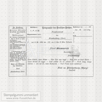 Motivstempel - Telegram 1895 | anne-fusselchen.de