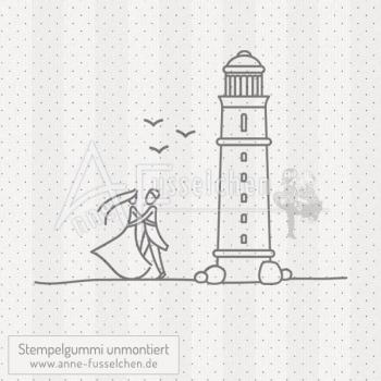 Motivstempel - Brautpaar mit Leuchtturm