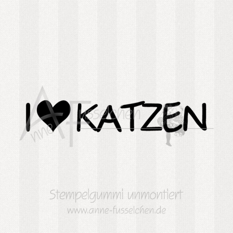 Textstempel - I love Katzen