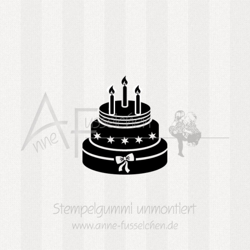 Ministempel - Geburtstagstorte 01 | ø 3,0 cm