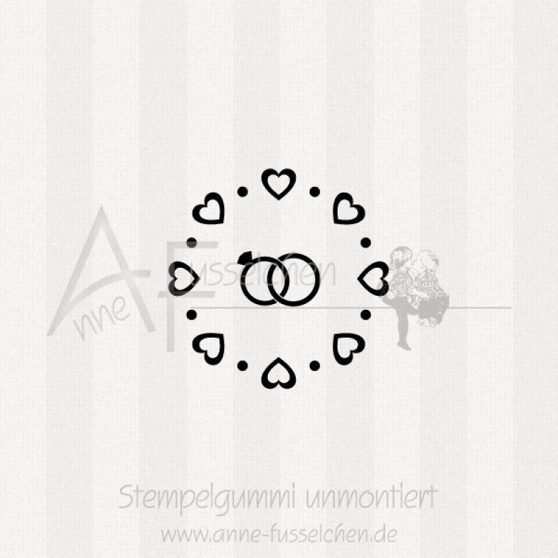 Ministempel - Herzen & Ringe 01| ø 3,0 cm