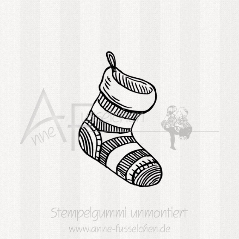 Motivstempel - Socken m. Streifen