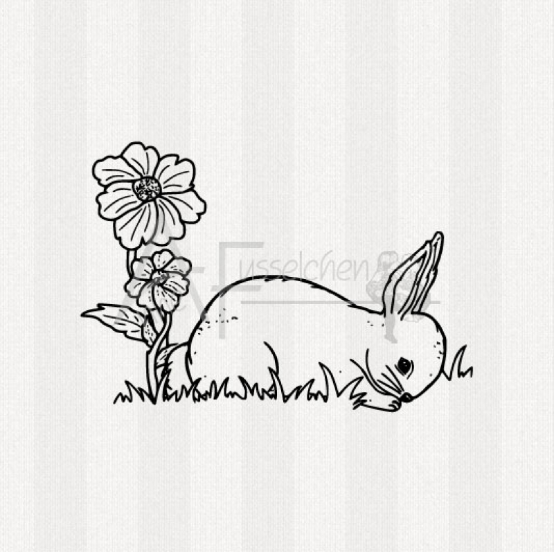 Motivstempel - Hase mit Blume (kl)