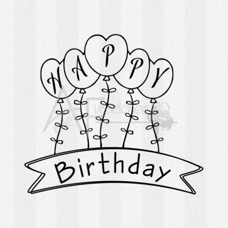 Textstempel - Happy Birthday 01 (gr)