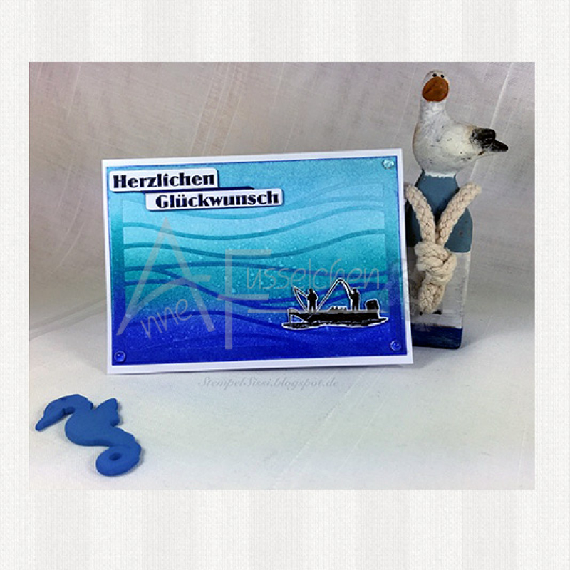 Motivstempel - Angler im Boot