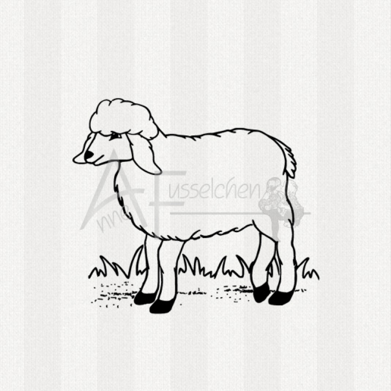 Motivstempel - Schaf im Gras 02 (gr)