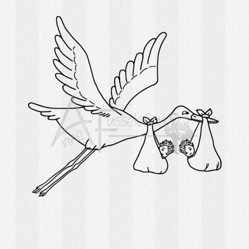 Motivstempel - Zwillingsstorch