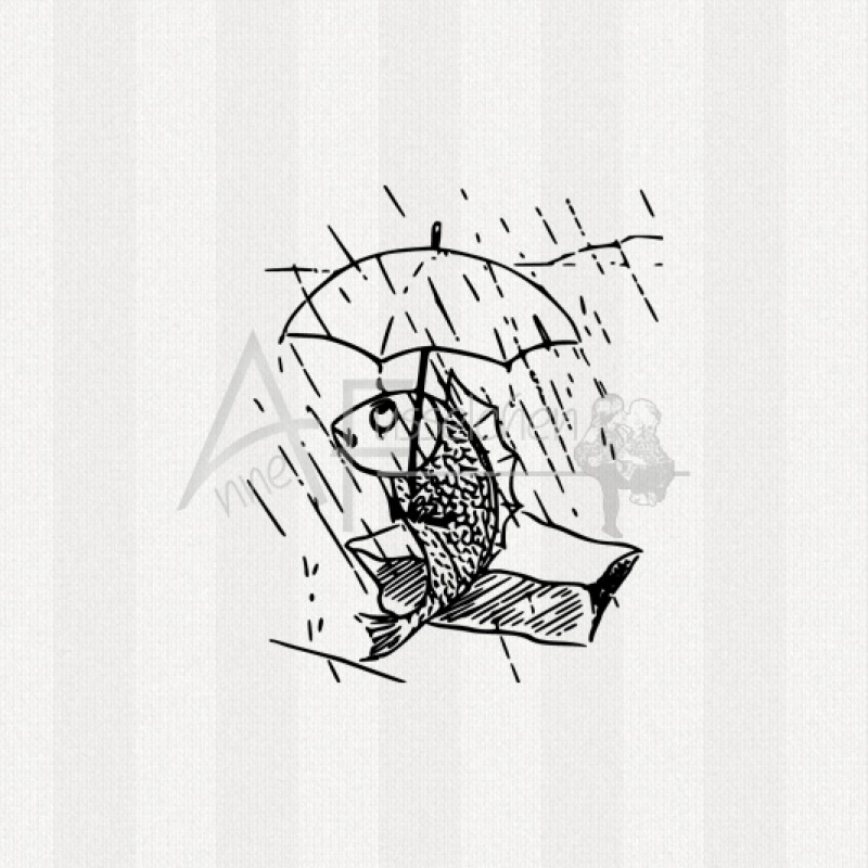 Motivstempel - Fisch im Regen