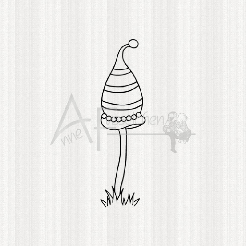 Motivstempel - Drolliger Pilz 01 mit Gras