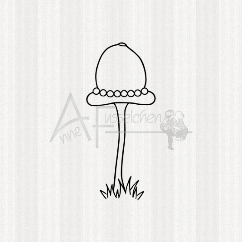 Motivstempel - Drolliger Pilz 05 mit Gras
