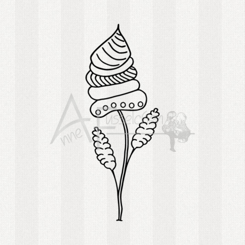 Motivstempel - Drollige Blume 03