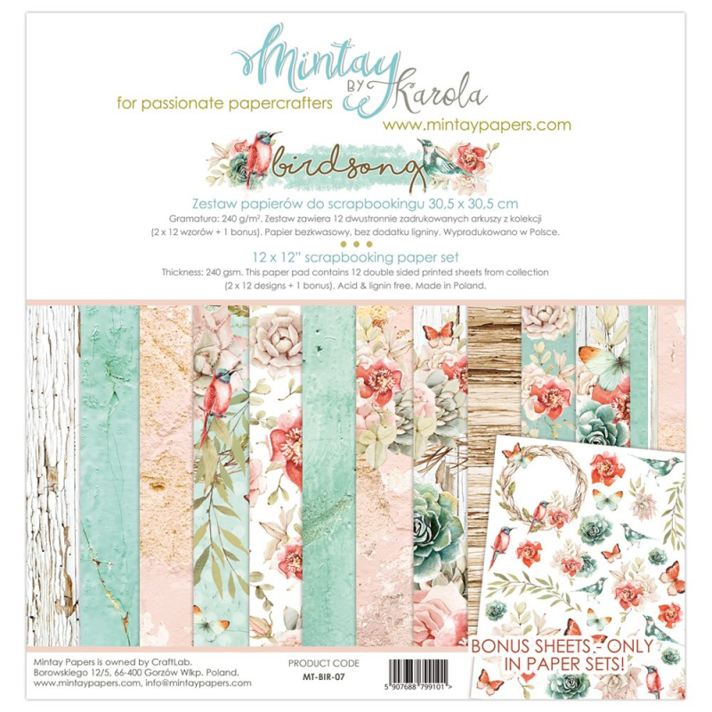 Mintay by Karola - Birdsong | Paper Pad 12x12