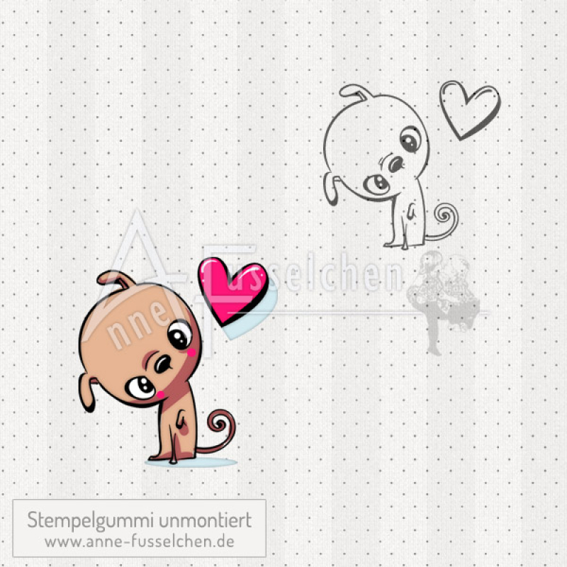 Motivstempel - Doggy mit Herz | anne-fusselchen.de