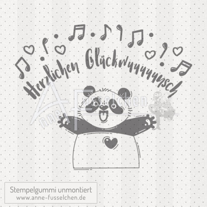 Motivstempel - Singender Panda m. Text
