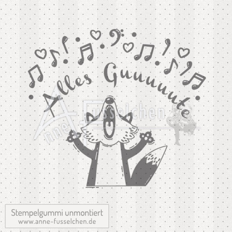 Motivstempel - Singender Fuchs m. Text