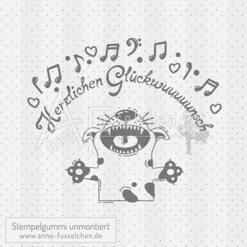 Motivstempel - Singender Hund m. Text