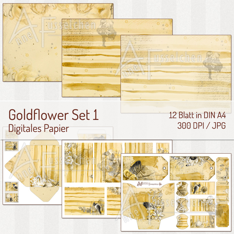 Goldflower Set 1 | Hintergrundpapiere & Ephemera