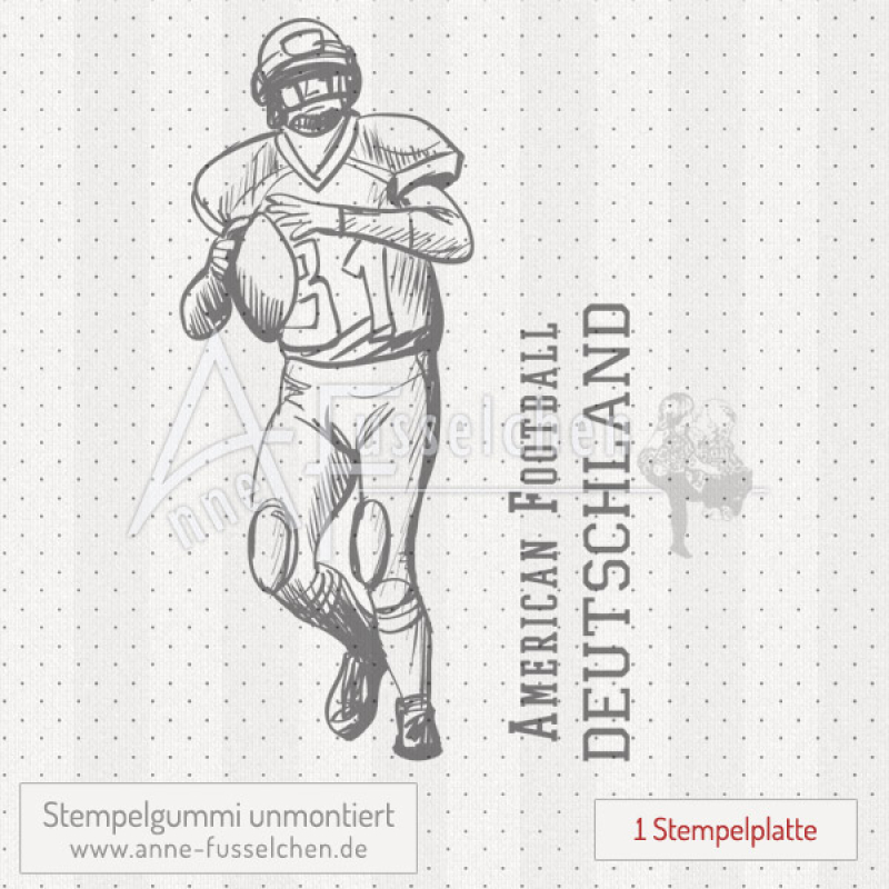 Motivstempel - Football Player & Text