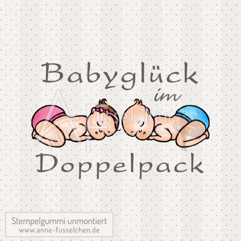 Textstempel - Babyglück im Doppelpack 01 - Beispiel