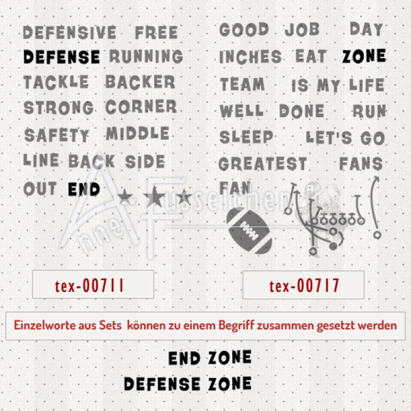 Textstempel - American Football  Team