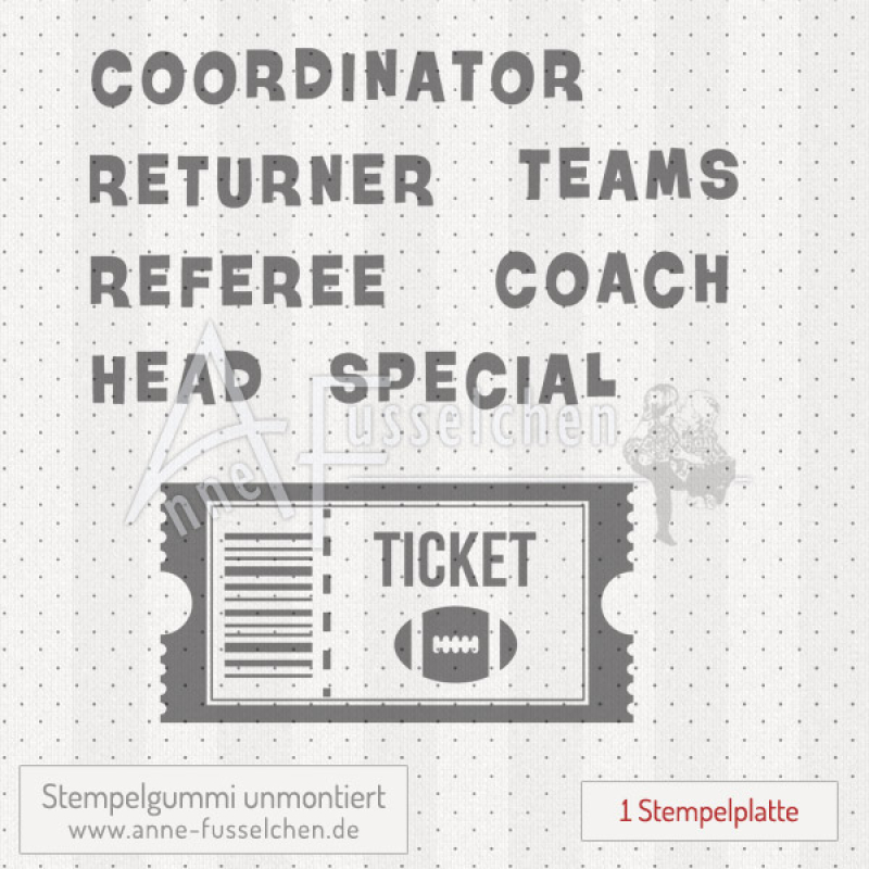 Textstempel - American Football Ticket