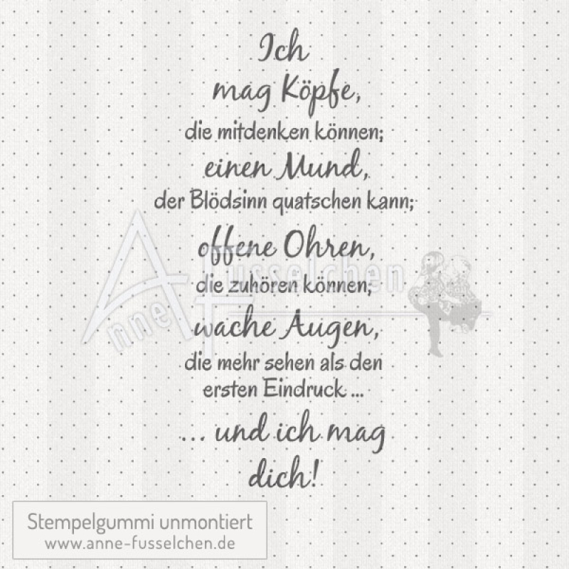 Textstempel - Ich mag Köpfe ...