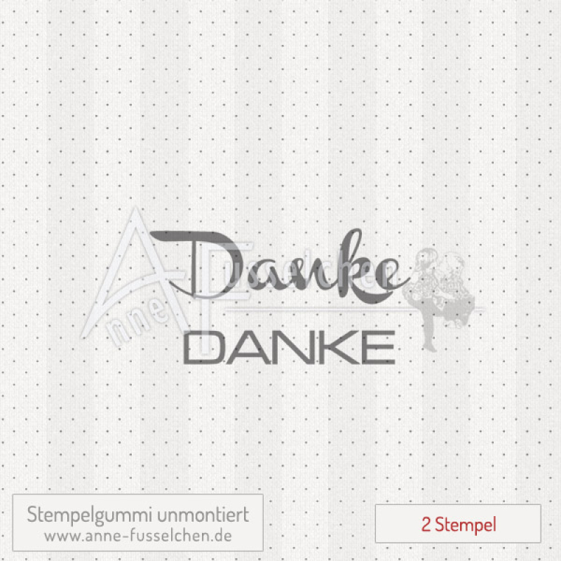 Textstempel - 2x Danke