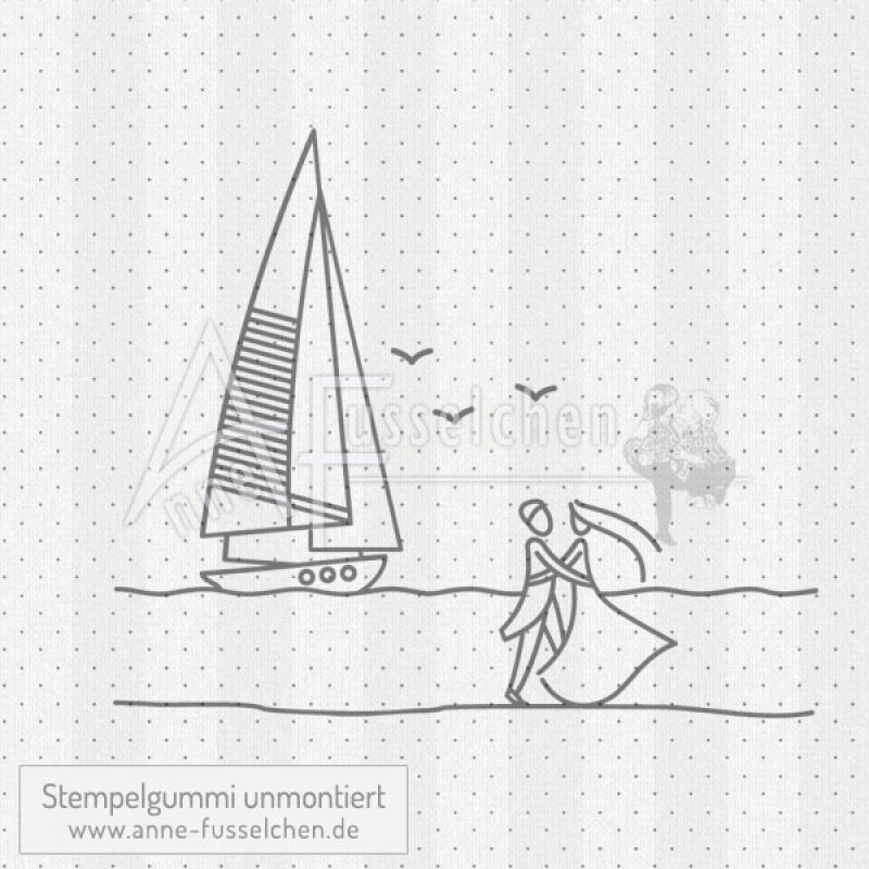 Motivstempel - Brautpaar m. Segelboot