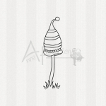 Motivstempel - Drolliger Pilz 01 mit Gras