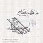 Motivstempel -  Strandstuhl m. Schirm